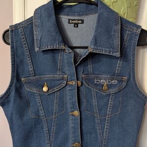 Bebe Blue Denim Sleeveless Dress Y2K